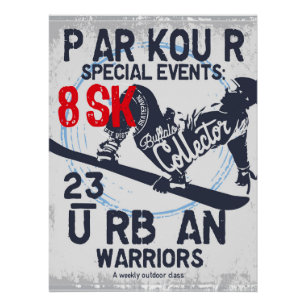 Urban Parkour Poster – Extreme Sports Artwork