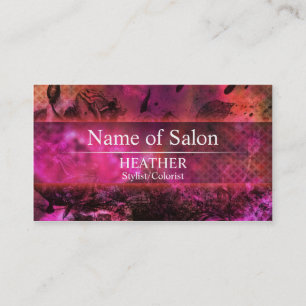 Urban Pink Floral Salon Business Card