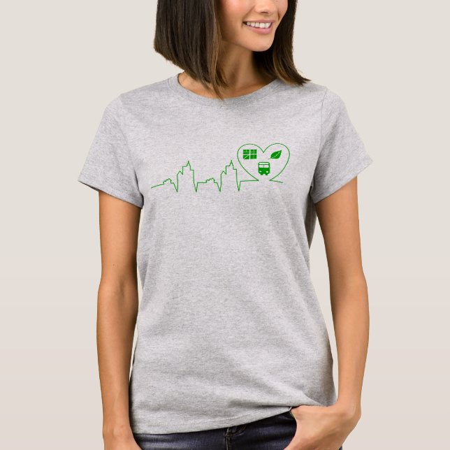 Urban Planner Heartbeat (dark green) T-Shirt (Front)