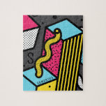Urban Pop Art Abstract Geometric Cube Monogram Jigsaw Puzzle<br><div class="desc">Urban Pop Art Abstract Geometric Cube Monogram Design. With Bold Neon Bright Colours and Graffiti Style Illustrations of Cubes, Dots, and Lines allover. With Monogrammed First Name, and Last name Initial Letter. Makes a great gift for any girl or boy, family members, for teens, Friends, and more. Cool Urban Pop...</div>
