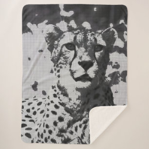 Urban PopArt cheetah Sherpa Blanket