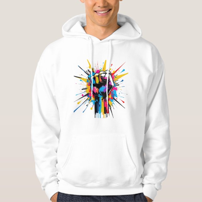 Urban Power: Graffiti Fist Explosion Hoodie (Front)