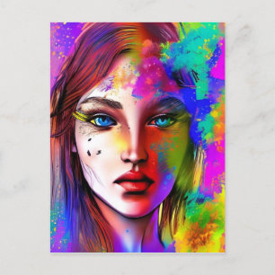 Urban powerfull woman  postcard
