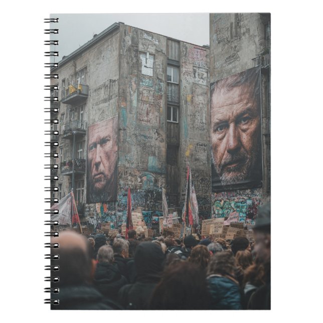 Urban Protest Street Art Faces Notebook (Front)