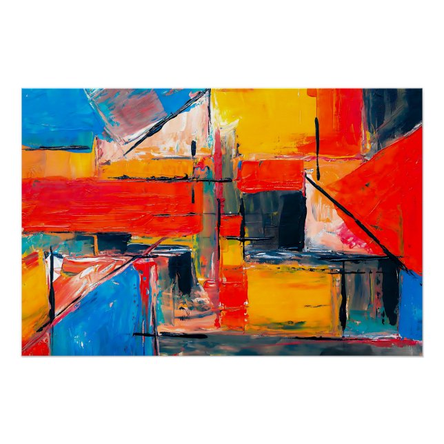 Urban Pulse Abstract Art Poster (Front)