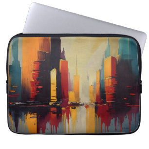 Urban Pulse – Abstract City In Vertical Rhythm Laptop Sleeve