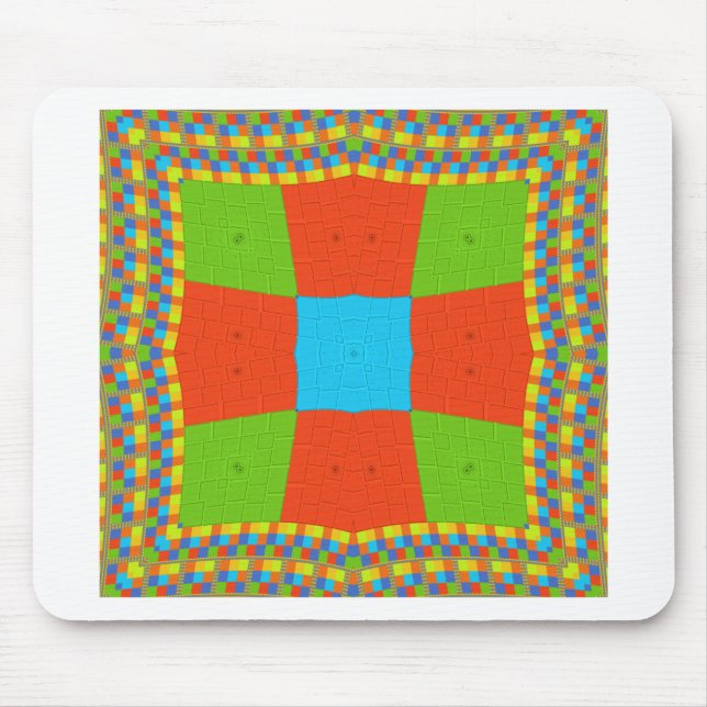 "Urban Quilt" European Geometric Pattern Art Mouse Pad (Front)