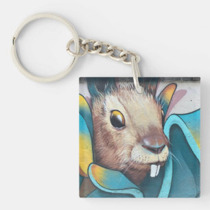 Urban Rabbit Art Urban Art Mural Bunny Rabbit Mura Key Ring
