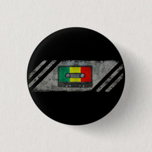 Urban reggae cassette 3 cm round badge