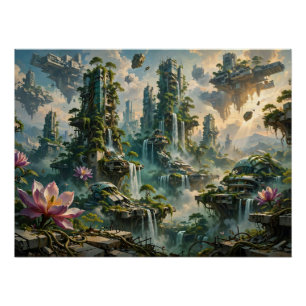 Urban Renewal Futuristic Post Apocalyptic City Poster
