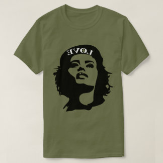 URBAN REVOLUTIONARY WOMAN STENCIL & TEXT: LOVE   T-Shirt
