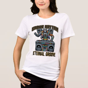 Urban Rhythm Eternal Groove Robot DJ Graphic T-Shi Tri-Blend Shirt