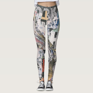 Urban Ripped Poster Typography Women Leggings