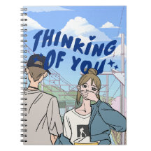 Urban Romantic Couple Notebook Cover Cartoon