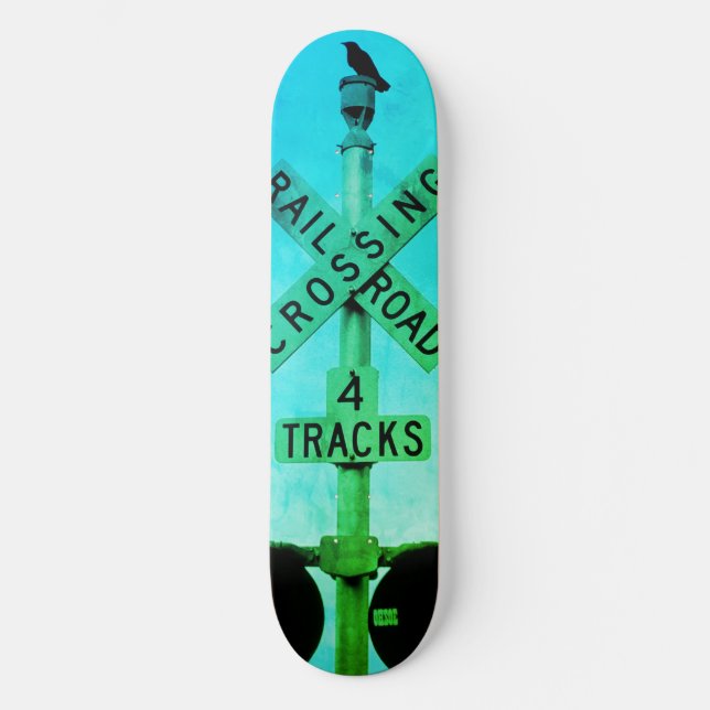 Urban Rustic Cityscape Waiting Skateboard (Front)