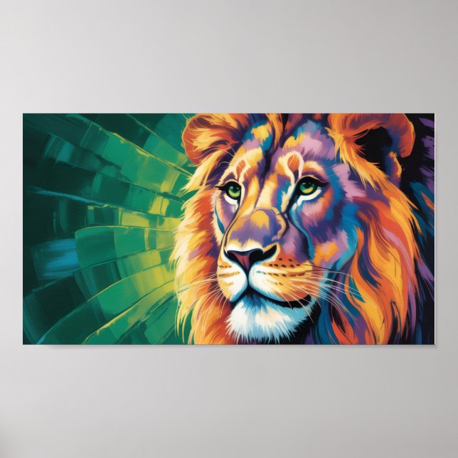 Urban Safari Lion - Street Art Inspired Wildlife Poster (Front)