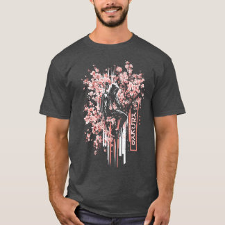 Urban Samurai Among Sakura TShirt Modern Warrior C