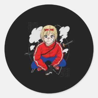 Urban Samurai - Anime Samurai Girl Fans Classic Round Sticker