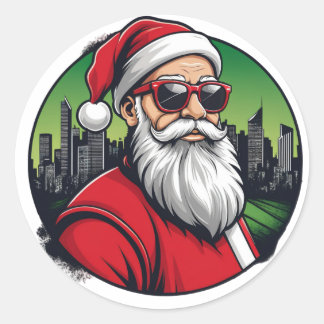 Urban Santa 2 Classic Round Sticker