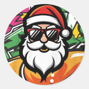 Urban Santa 5 Classic Round Sticker