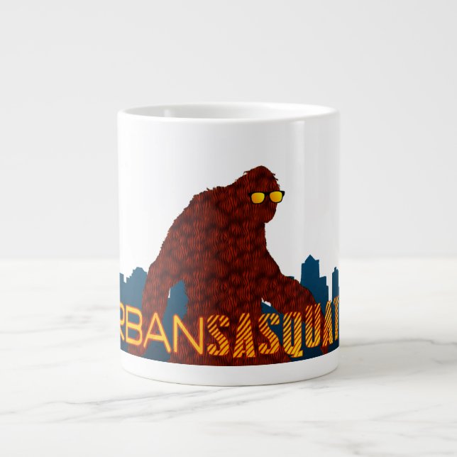 Urban Sasquatch Walking Large Coffee Mug (Front)