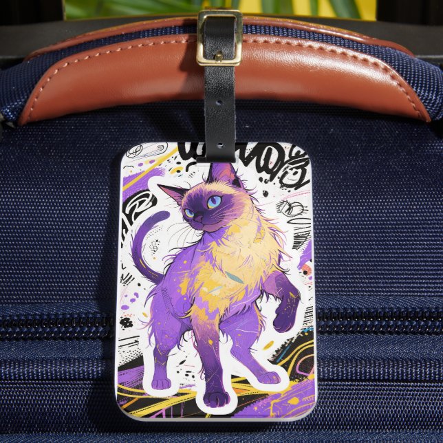 Urban Siamese Cat Luggage Tag (Front Insitu 2)