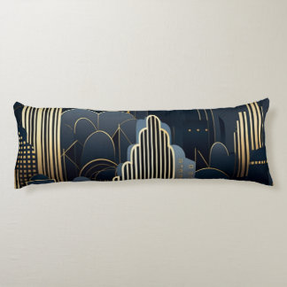 Urban Silhouette in Art Deco Body Cushion