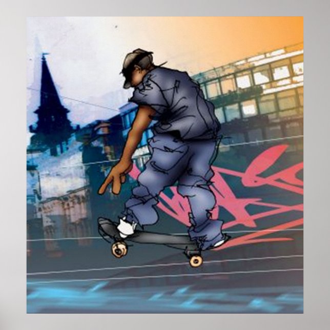 Urban Skateboarder Poster (Front)