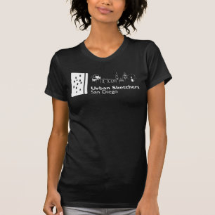Urban Sketchers San Diego white logo T-Shirt