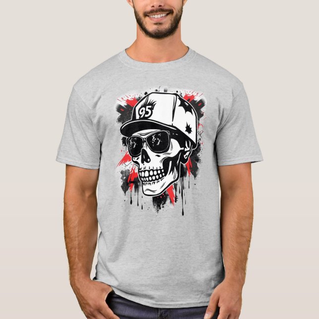 Urban Skull Design T-Shirt (Front)