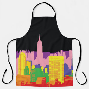 Urban Skyline: Night Rainbow Decor. Apron
