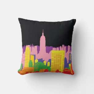 Urban Skyline: Night Rainbow Decor. Cushion