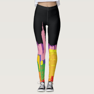 Urban Skyline: Night Rainbow Decor. Leggings