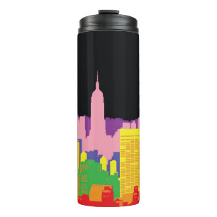 Urban Skyline: Night Rainbow Decor. Thermal Tumbler