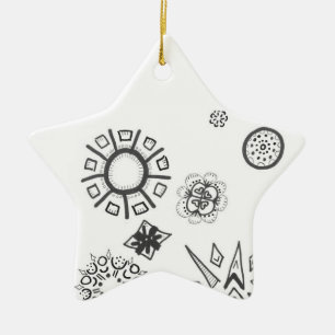 urban star 1   MERRY CHRISTMAS   m3galleryStudio Ceramic Ornament