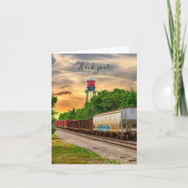 Urban Steam Punk Sunset Thank You Card (Front)