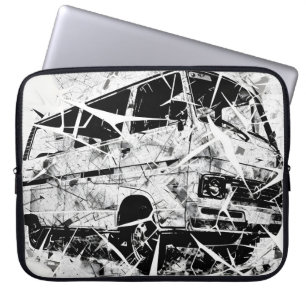 Urban Street Art Abstract Shattered Vintage Van Laptop Sleeve