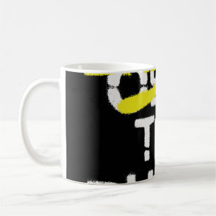 Urban street art break the rules stencil graffiti coffee mug