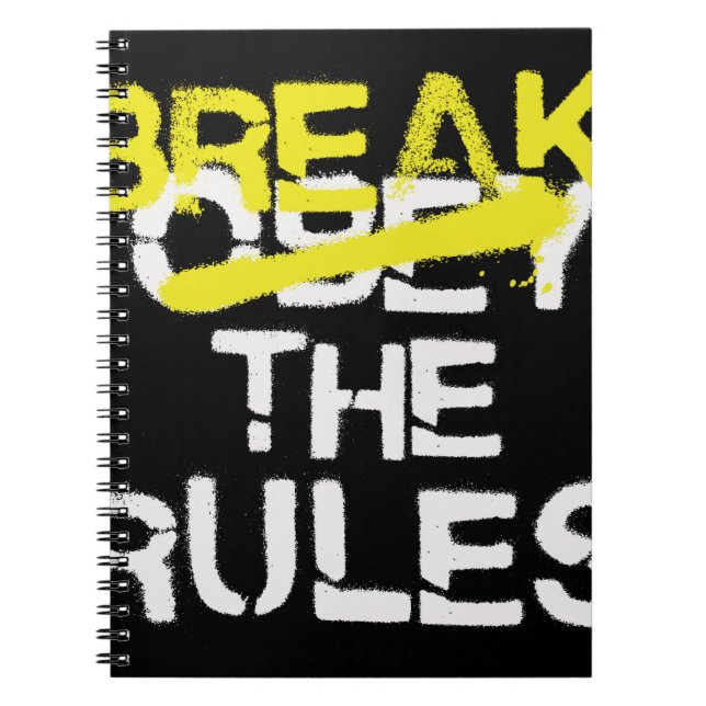 Urban street art break the rules stencil graffiti  notebook (Front)