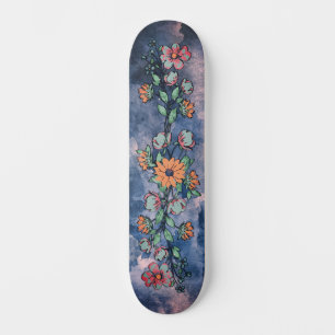 Urban Street Art Inspired Girly Floral Skate Deck