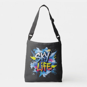 Urban Street Art Skydiving Graffiti SKY LIFE Crossbody Bag