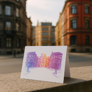 Urban Street Illustration Card