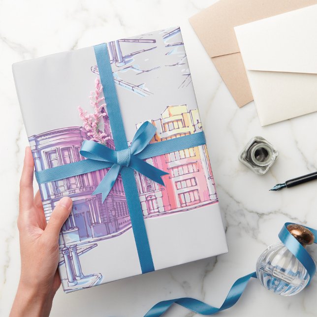 Urban Street Illustration Wrapping Paper (Creator Uploaded)