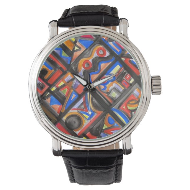 Urban Street One-Modern Bauhaus Geometric Art Watch (Front)