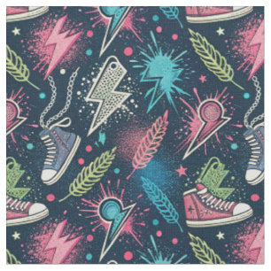 Urban Street Punk Rock Sneaker Graffiti Art Design Fabric
