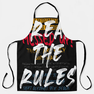 Urban street style Break the rules slogan print wi Apron