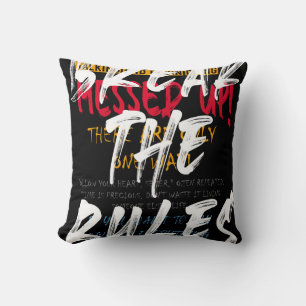 Urban street style Break the rules slogan print wi Cushion
