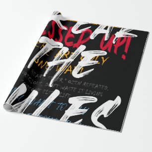 Urban street style Break the rules slogan print wi Wrapping Paper