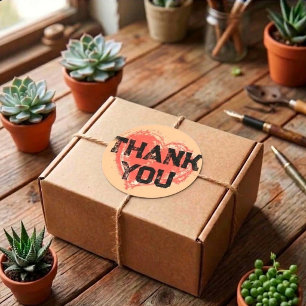Urban Street Style Graffiti Heart Thank You Classic Round Sticker