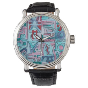 Urban Street Two-Funky Abstract Geometric Art Watch